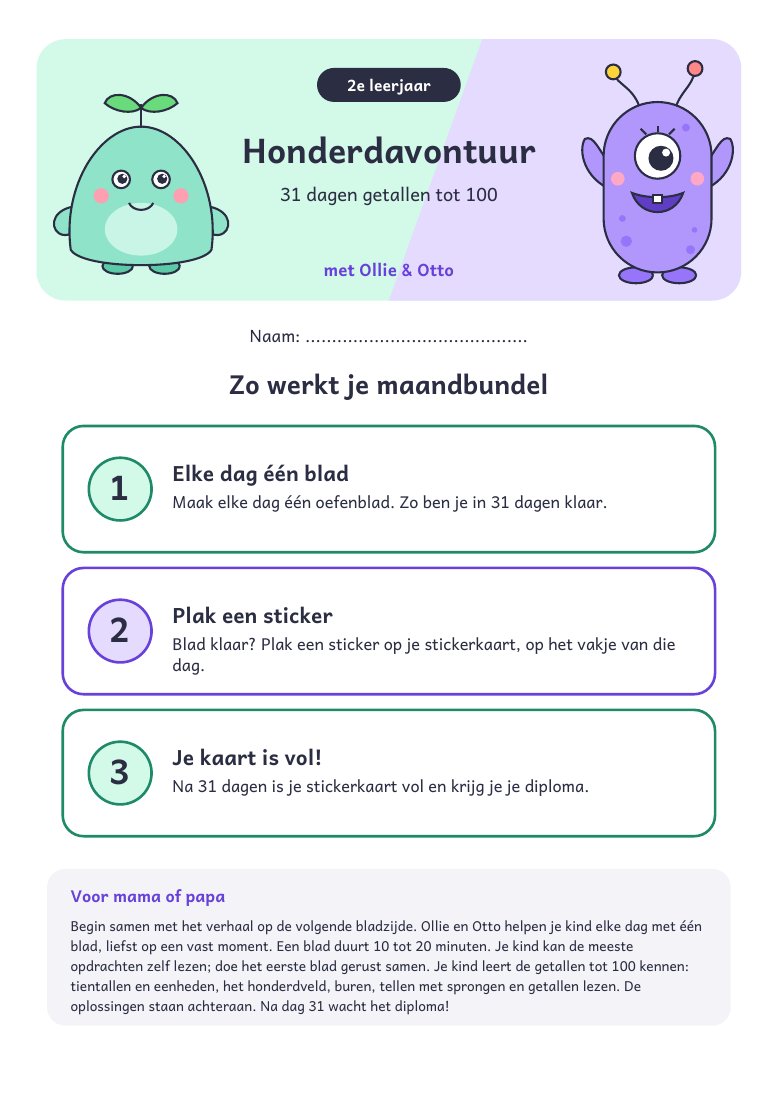 Voorbeeldblad Honderdavontuur