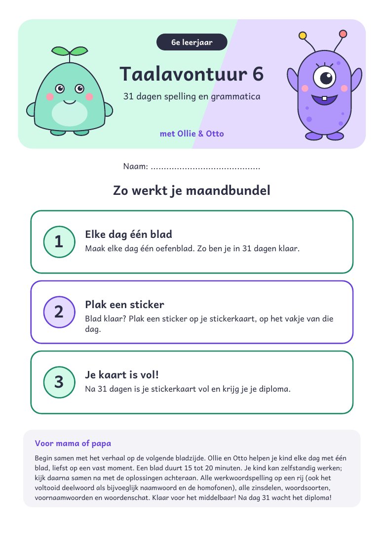 Voorbeeldblad Taalavontuur 6