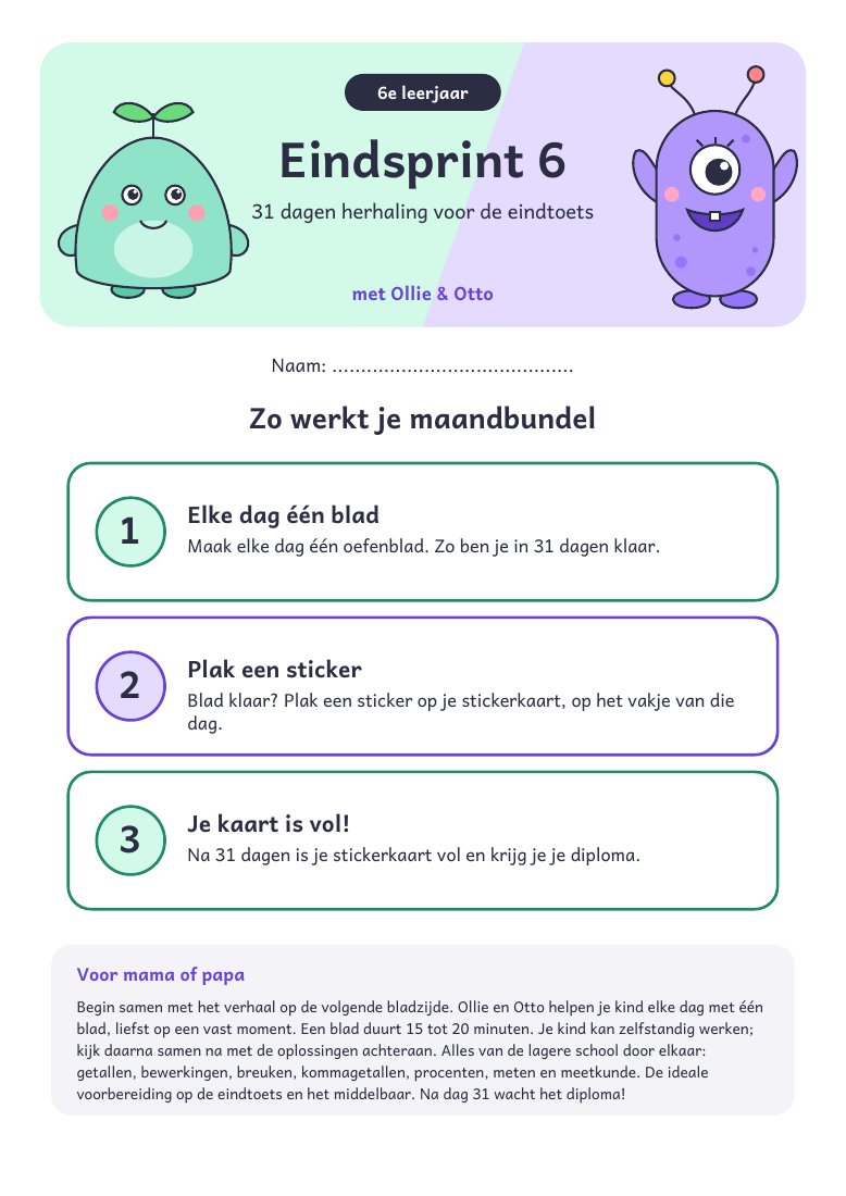 Voorbeeldblad Eindsprint 6